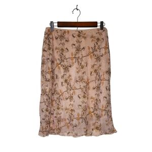 Vintage Baby pink floral vintage 90s fairycore midi skirt